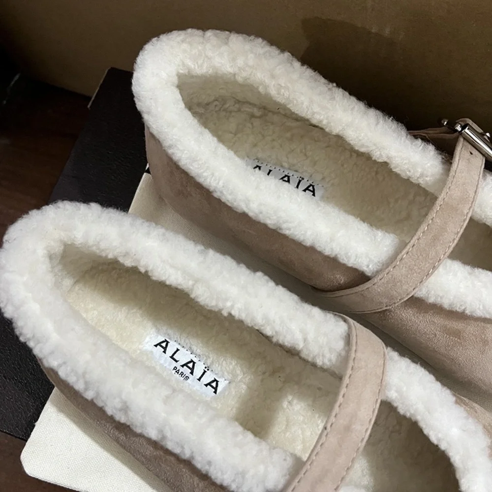 Alaïa Fleece-Lined Mary Jane Shoes Size EU 38 - Picture 7 of 9